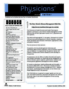 ISSN 0848-676X  Ph sicians’ newsletter Published by the Medical Services Plan for Medical Practitioners