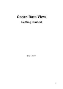 Ocean Data View Getting Started July 1, 