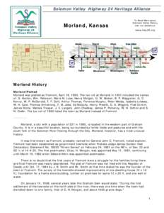 Solomon Valley Highway 24 Heritage Alliance  Morland, Kansas To Read More about Solomon Valley History
