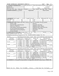 Shoreline Assessment Form (Short Form)