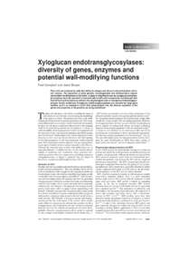 trends in plant science reviews Xyloglucan endotransglycosylases: diversity of genes, enzymes and potential wall-modifying functions