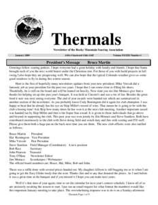 Thermals Newsletter of the Rocky Mountain Soaring Association January 2009 AMA Chartered Club 1245