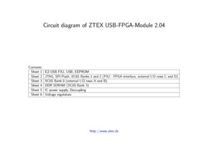Circuit diagram of ZTEX USB-FPGA-ModuleContents: Sheet 1 Sheet 2 Sheet 3