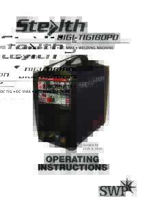 DIGI-TIG180PD DC INVERTER • DC TIG • DC MMA • WELDING MACHINE Part NoSuitable for 110V or 240V