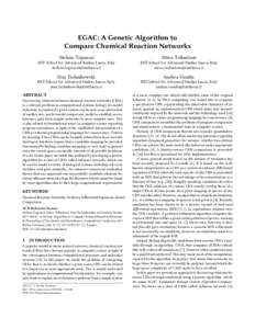 EGAC: A Genetic Algorithm to Compare Chemical Reaction Networks Stefano Tognazzi Mirco Tribastone