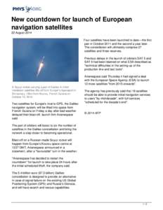 New countdown for launch of European navigation satellites