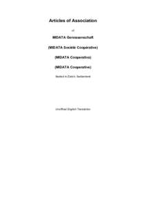 Articles of Association of MIDATA Genossenschaft (MIDATA Société Coopérative) (MIDATA Cooperativa)