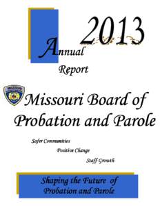 2013 Probation and Parole Annual Report