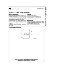 JuneLMX2119 1.9 GHz Power Amplifier General Description  Features