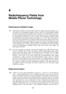 4 Radiofrequency Fields from Mobile Phone Technology Radiofrequency Radiation Usage 4.1