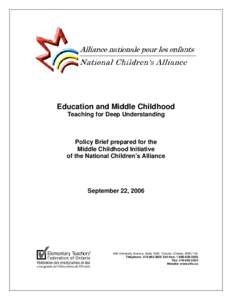 Microsoft Word - Education and Middle Childhood Policy Brief.doc