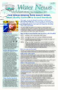 JuneWater News Detailed Test Results & Information About Drinking Water in 2015 YOUR ANNUAL DRINKING WATER QUALITY REPORT: