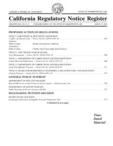 California Regulatory Notice Register 2016, Volume No. 11-Z