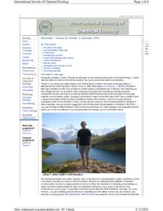 International Society of Chemical Ecology  Page 1 of 6 Home | Contact | Search |
