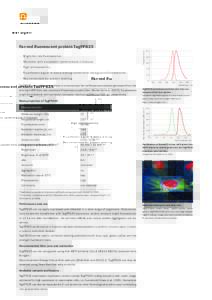 - Bright far-red fluorescence - Monomer with successful performance in fusions Fluorescence, %  Far-red fluorescent protein TagFP635