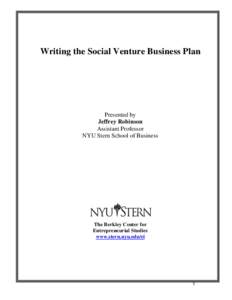 Microsoft Word - Business Plan Workbook - Social Venture.doc
