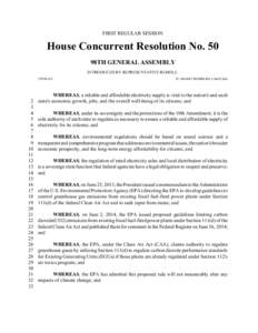 FIRST REGULAR SESSION  House Concurrent Resolution No. 50 98TH GENERAL ASSEMBLY INTRODUCED BY REPRESENTATIVE REMOLE. 2595H.01I