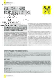 p b R EEDI NG  GUIDeLINeS FoR BReeDING For a few years now the Hanoverian association has for-