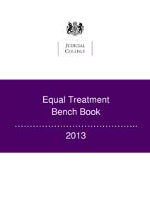 Judicial College Equal Treatment Bench Book 2013