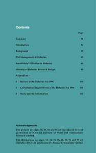INFORMATION REQUIREMENTS FOR THE SUSTAINABLE MANAGEMENT OF FISHERIES Contents  FIVE