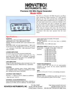 INSTRUMENTS, INC. Precision 350 MHz Signal Generator