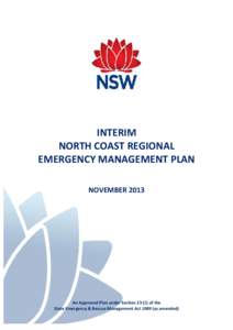 INTERIM NORTH COAST REGIONAL EMERGENCY MANAGEMENT PLAN NOVEMBER[removed]An Approved Plan under Section[removed]of the