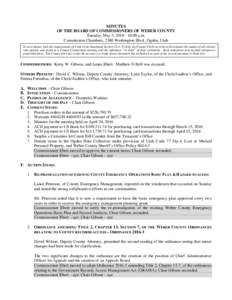 MINUTES OF THE BOARD OF COMMISSIONERS OF WEBER COUNTY Tuesday, May 3, :00 a.m. Commission Chambers, 2380 Washington Blvd., Ogden, Utah In accordance with the requirements of Utah Code Annotated Section)