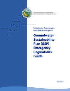 DRAFT California Department of Water Resources Sustainable Groundwater Management Program Sustainable Groundwater Management Program