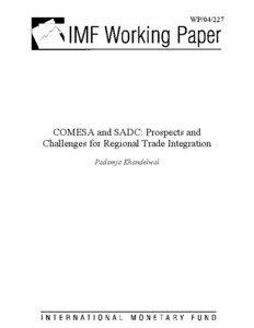 WP[removed]COMESA and SADC: Prospects and