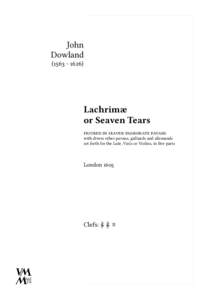 John DowlandLachrimæ or Seaven Tears