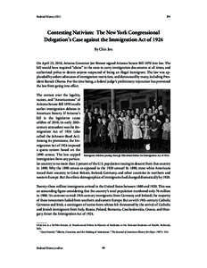 Jou  Federal History 2011 Contesting Nativism: The New York Congressional Delegation’s Case against the Immigration Act of 1924