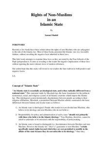 Rights of Non-Muslims in an Islamic State By Samuel Shahid