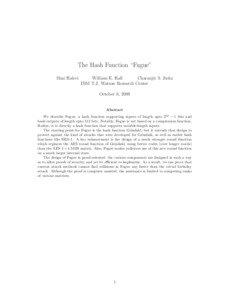 The Hash Function “Fugue” Shai Halevi