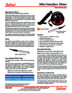 Mini Interface Meter Model 122M Data Sheet Mini Interface Meter  Model 122M - Laser Marked PVDF Coaxial Cable