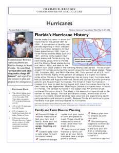 CHARLES H. BRONSON COMMISSIONER OF AGRICULTURE Hurricanes Technical Bulletin Number 5