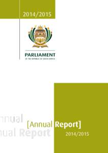 nnual [Annual Report] nual Report  PARLIAMENT OF THE REPUBLIC OF SOUTH AFRICA