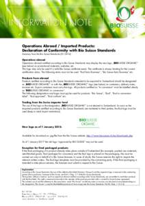 Ecolabelling / Organic certification / Organic farming / Organic food / Product certification / Credit Suisse