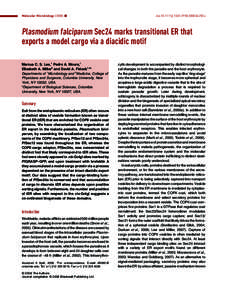 Molecular Microbiology (2008) 䊏  doi:j06250.x Plasmodium falciparum Sec24 marks transitional ER that exports a model cargo via a diacidic motif