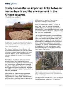 Study demonstrates important links between human health and the environment in the African savanna