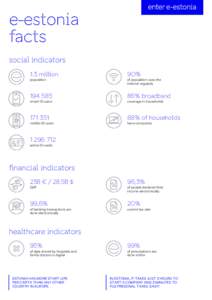 e-estonia facts social indicators 1.3 million  90%