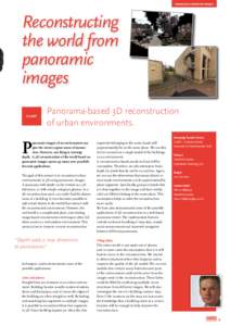 knowledge transfer project  Reconstructing the world from panoramic images