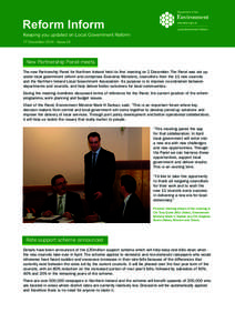 Reform Inform  Keeping you updated on Local Government Reform 17 DecemberIssue 24  New Partnership Panel meets
