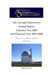 The Armagh Observatory Annual Report Calendar Year 2005