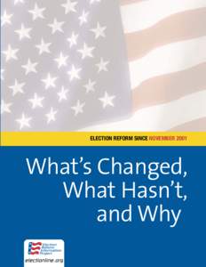 ELECTION REFORM SINCE NOVEMBERWhat’s Changed, What Hasn’t, and Why