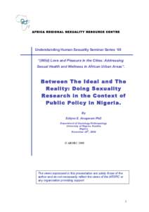 Between The Ideal and The Reality: Doing Sexuality Research in the Context of Public Policy in Nigeria