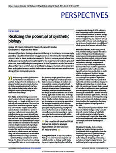 Realizing the potential of synthetic biology