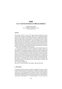 0580 LAW AND ECONOMICS OF DEVELOPMENT Edgardo Buscaglia Hoover Institute, Stanford University © Copyright 1999 Edgardo Buscaglia