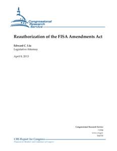 Reauthorization of the FISA Amendments Act