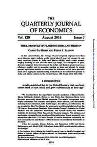 THE  QUARTERLY JOURNAL OF ECONOMICS Vol. 129