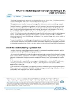 FPGA -based Safety Separation Design Flow for Rapid IEC[removed]Certification